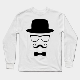 Retro gentleman with eyeglasses Long Sleeve T-Shirt